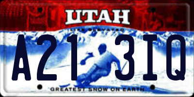 UT license plate A213IQ