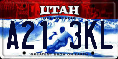 UT license plate A213KL