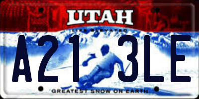 UT license plate A213LE