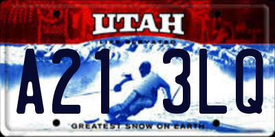UT license plate A213LQ