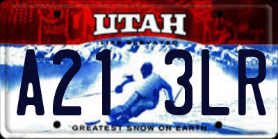 UT license plate A213LR