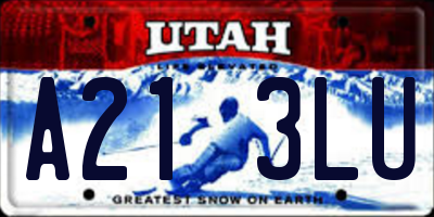 UT license plate A213LU