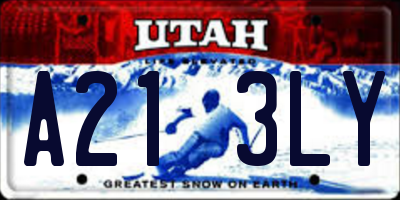 UT license plate A213LY