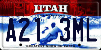 UT license plate A213ML