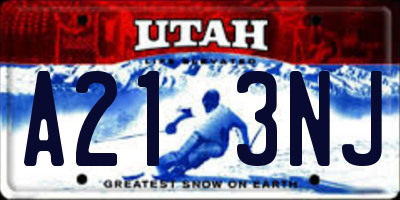 UT license plate A213NJ