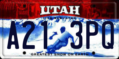 UT license plate A213PQ