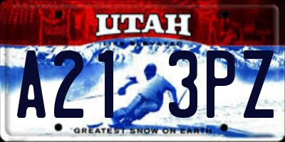 UT license plate A213PZ
