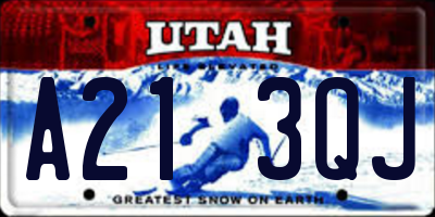 UT license plate A213QJ