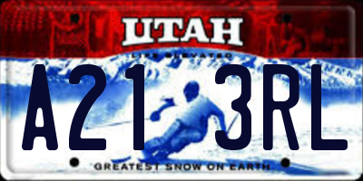 UT license plate A213RL