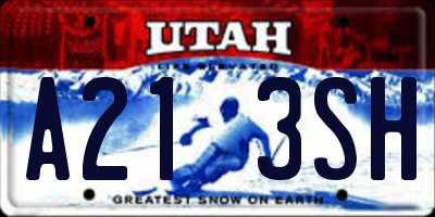 UT license plate A213SH