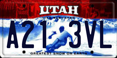 UT license plate A213VL