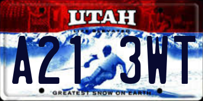 UT license plate A213WT
