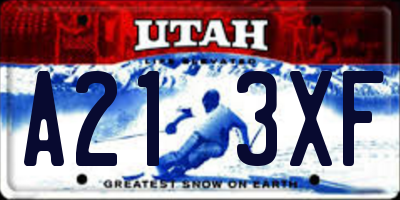 UT license plate A213XF