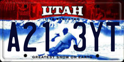 UT license plate A213YT