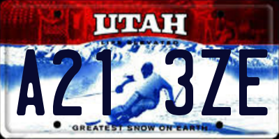 UT license plate A213ZE
