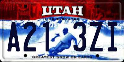 UT license plate A213ZI