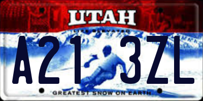 UT license plate A213ZL