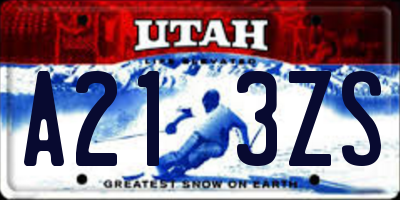 UT license plate A213ZS