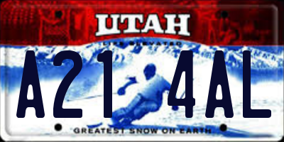 UT license plate A214AL