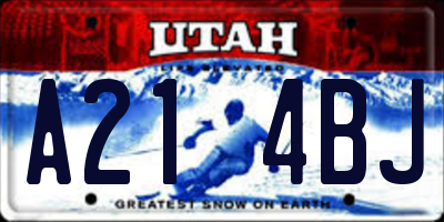 UT license plate A214BJ