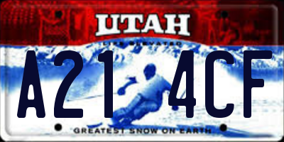 UT license plate A214CF