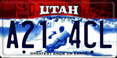 UT license plate A214CL
