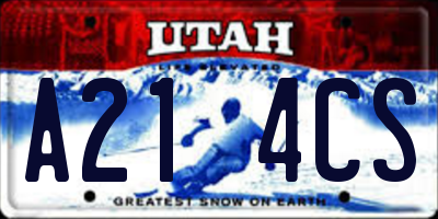 UT license plate A214CS