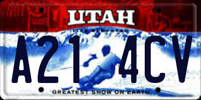 UT license plate A214CV