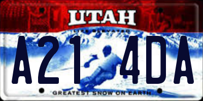 UT license plate A214DA