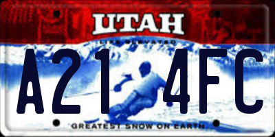 UT license plate A214FC
