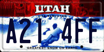 UT license plate A214FF