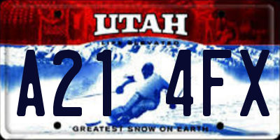 UT license plate A214FX