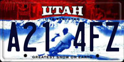 UT license plate A214FZ