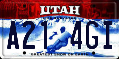 UT license plate A214GI