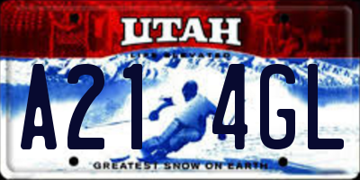 UT license plate A214GL