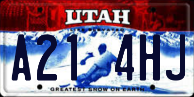 UT license plate A214HJ