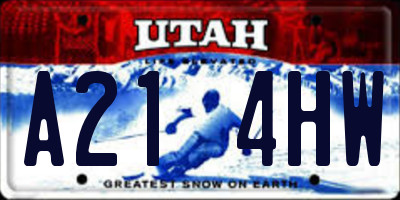 UT license plate A214HW