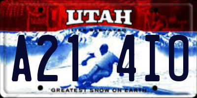 UT license plate A214IO