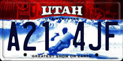 UT license plate A214JF
