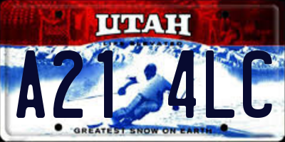 UT license plate A214LC