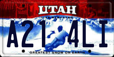 UT license plate A214LI