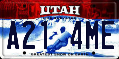 UT license plate A214ME