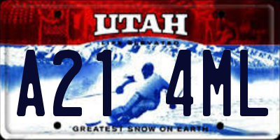 UT license plate A214ML