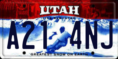 UT license plate A214NJ