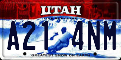 UT license plate A214NM