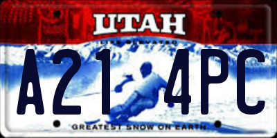 UT license plate A214PC