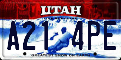 UT license plate A214PE