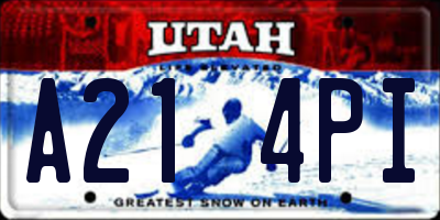 UT license plate A214PI