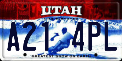 UT license plate A214PL