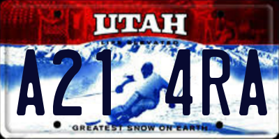 UT license plate A214RA